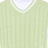 Msgm Kids T-Shirt con Gilet Bianco/Verde per Bambini