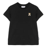 Moschino Kids T-Shirt Nera con Ricamo Teddy per Bambini
