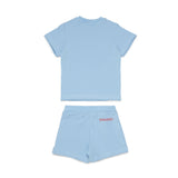 Dsquared2 Kids Completo 2.pz Celeste con Stampa Logo per Neonati