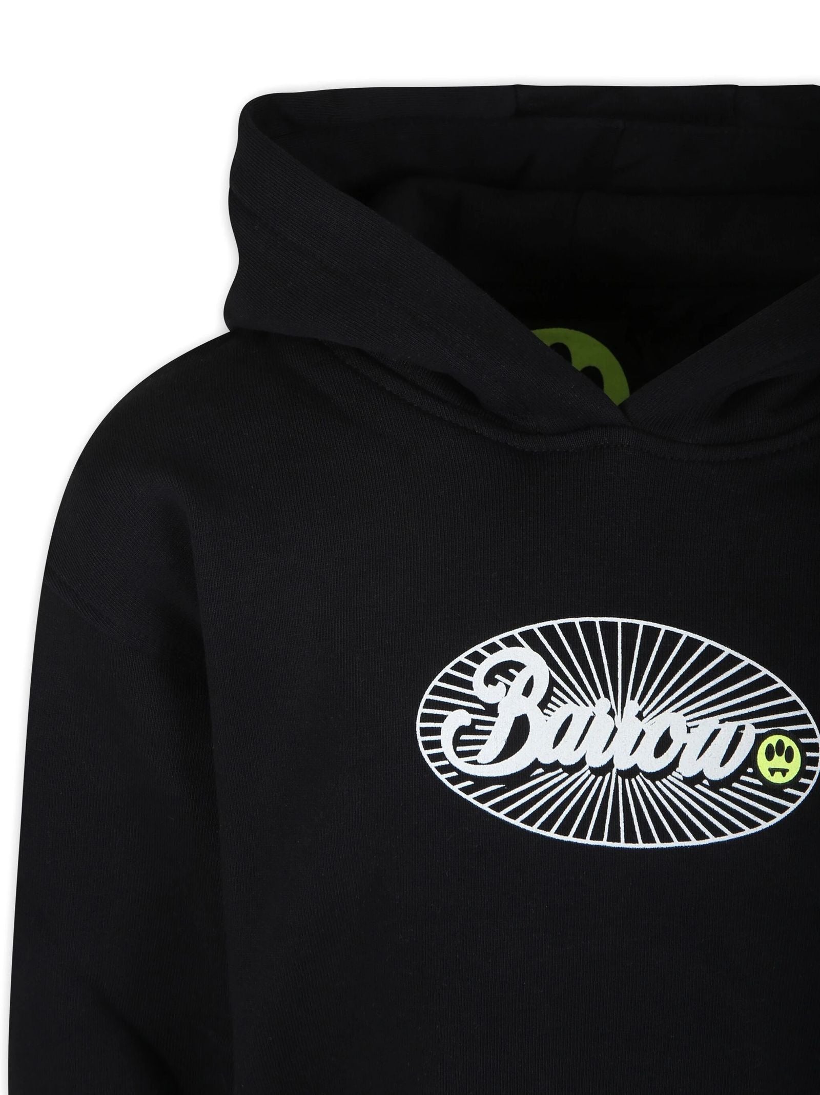 Barrow Kids Felpa Nera con Cappuccio con Stampa Logo per Bambine