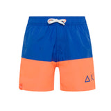 Sun68 Kids Costume Boxer Royal Blue/Arancione per Bambini (fromte)