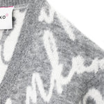 Pinko Kids Cardigan Grigio con Logo All-over per Bambine (dettaglio)