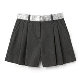 Simonetta Kids Bermuda Nero e Grigio con Ricamo Cuoricino sul Retro per Bambine
