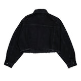 Diesel Kids Giubbino in Denim Nero con Strass per Bambine