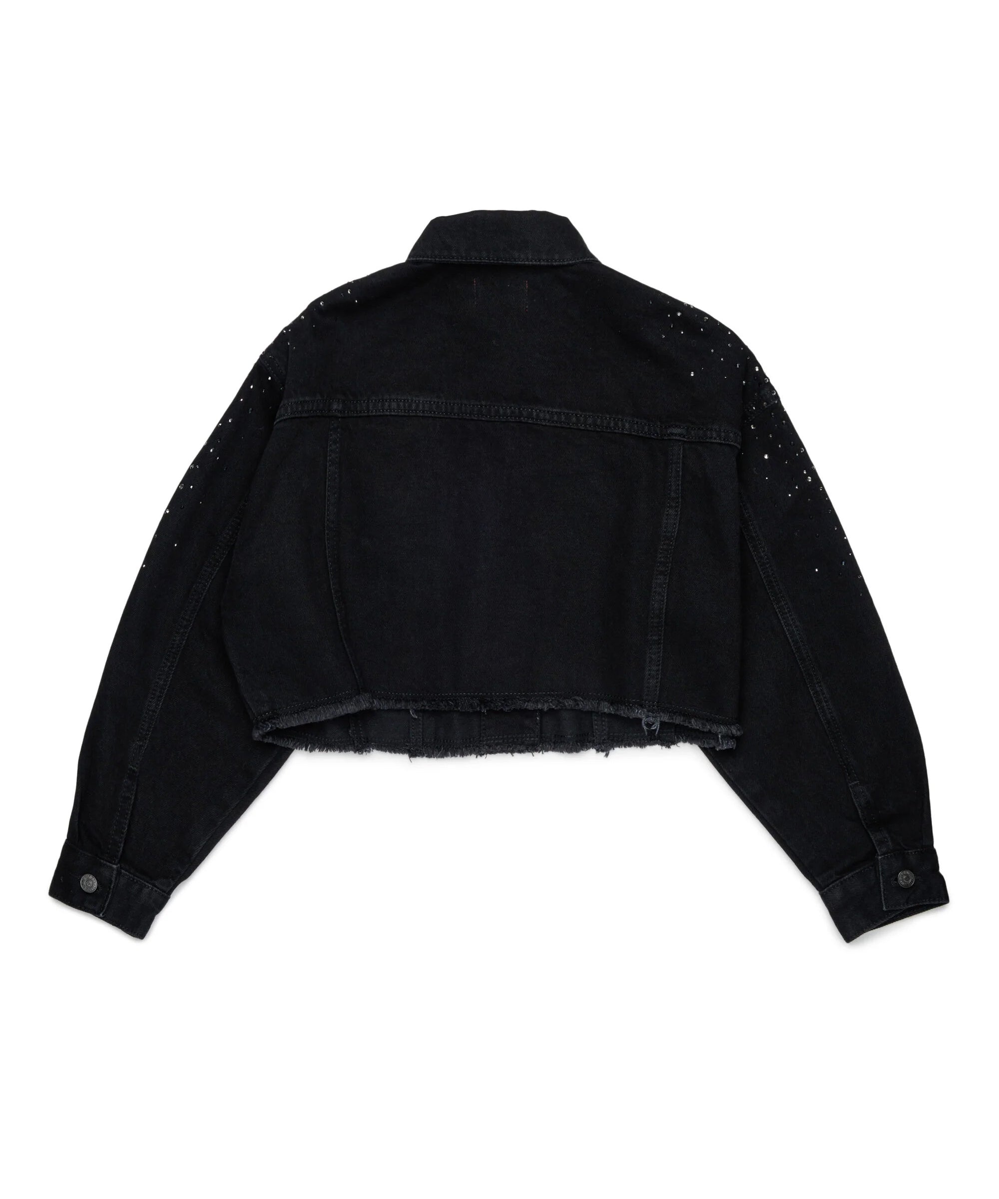 Diesel Kids Giubbino in Denim Nero con Strass per Bambine