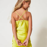 Twinset Kids Yellow Draped Dress for Girls