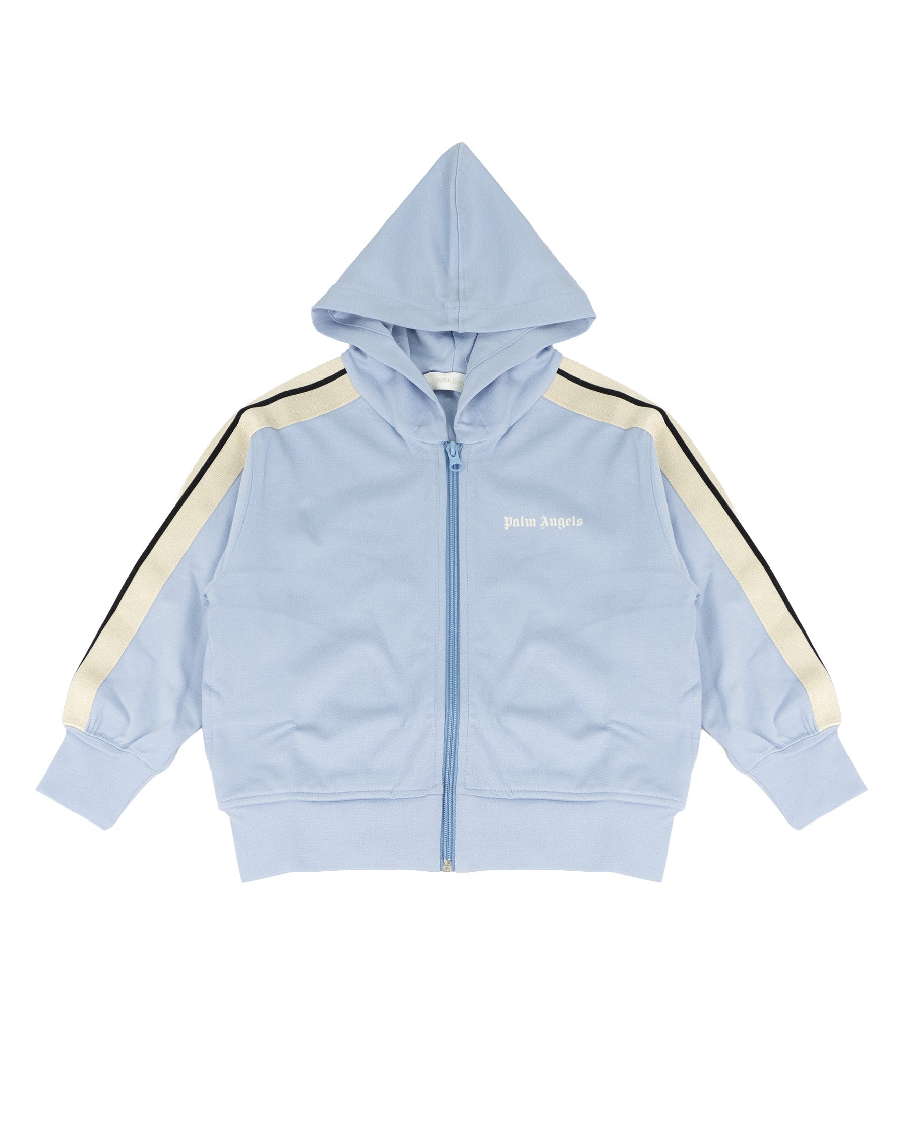 Palm Angels Kids Felpa Celeste con Zip e Logo per Bambini