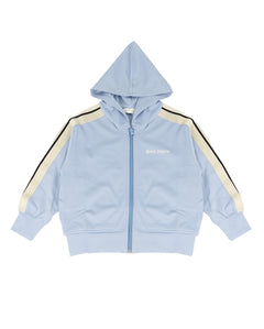 Palm Angels Kids Felpa Celeste con Zip e Logo per Bambini