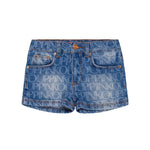 Pinko Kids Short Denim Blu con Logo Monogram