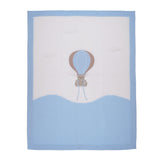 Marlù Coperta Cielo/Vaniglia con Applicazione Orsetto per Bambini