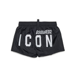 Dsquared2 Kids Costume Boxer Nero ICON per Neonati