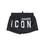 Dsquared2 Kids Costume Boxer Nero ICON per Neonati