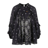 Pinko Kids Abito Nero con Stampa Bandana per Bambine