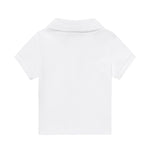 Moschino Kids Polo Bianco con Logo Teddy Bear per Neonati