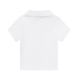 Moschino Kids Polo Bianco con Logo Teddy Bear per Neonati