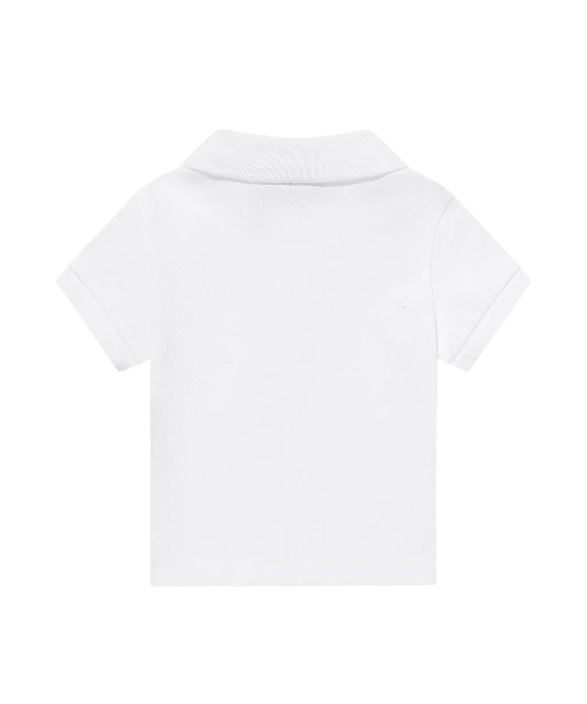 Moschino Kids Polo Bianco con Logo Teddy Bear per Neonati