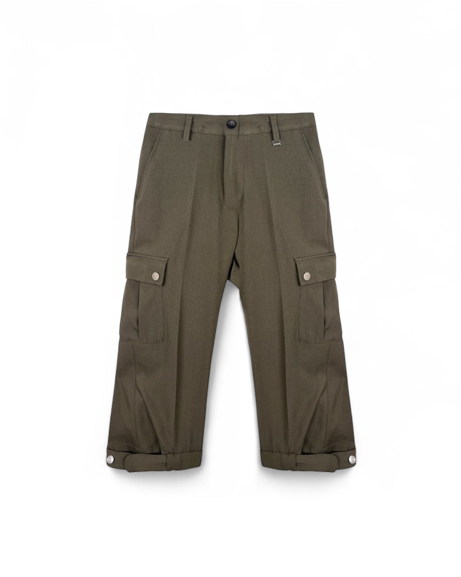 I'M Brian Kids Pantalone Cargo Verde Militare per Bambini