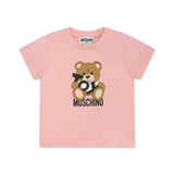 Moschino Kids T-shirt Rosa con Stampa Toy per Neonate