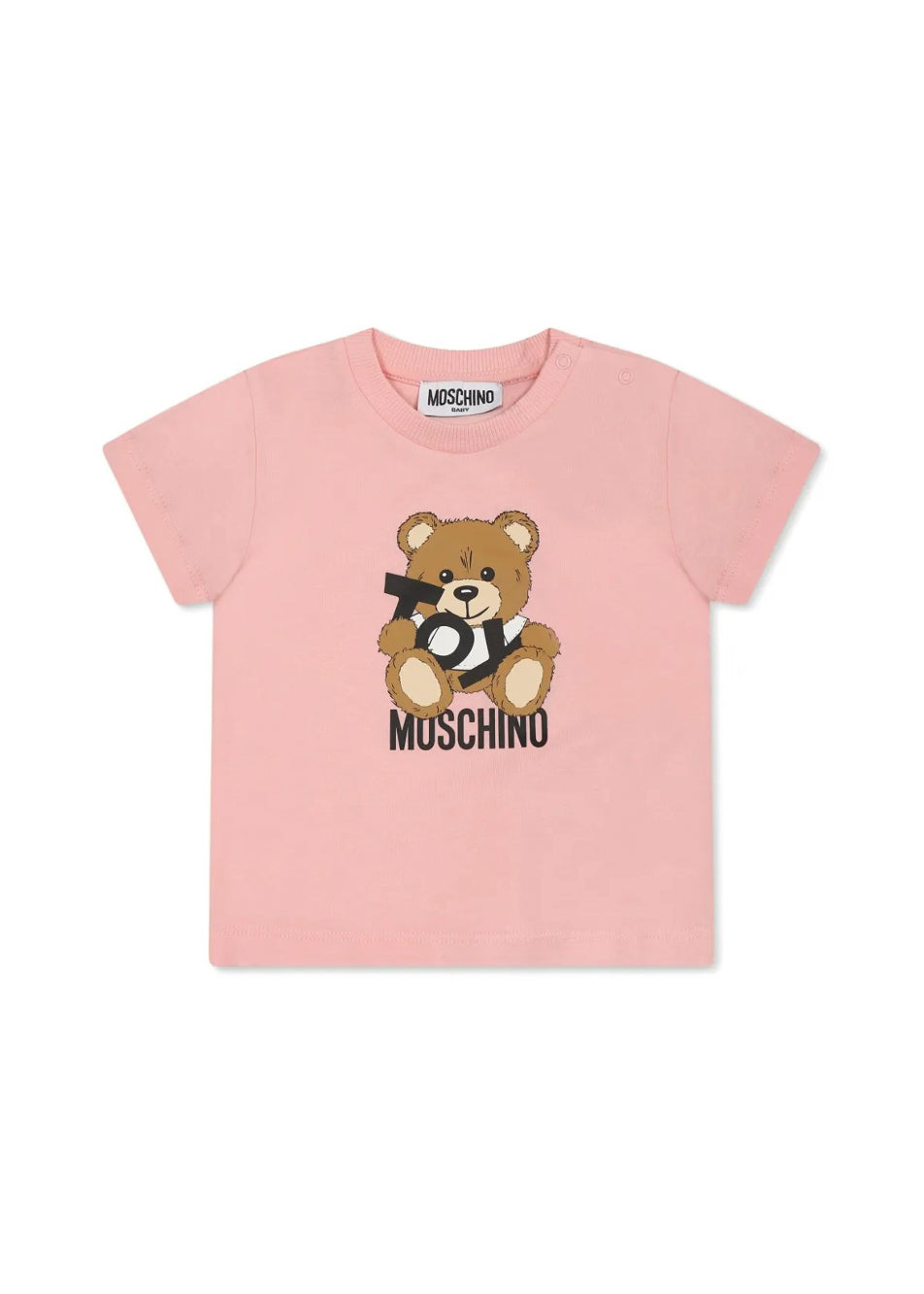 Moschino Kids T-shirt Rosa con Stampa Toy per Neonate