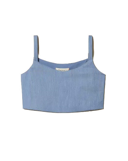 Twinset Kids Top Sky Line con Logo per Bambine