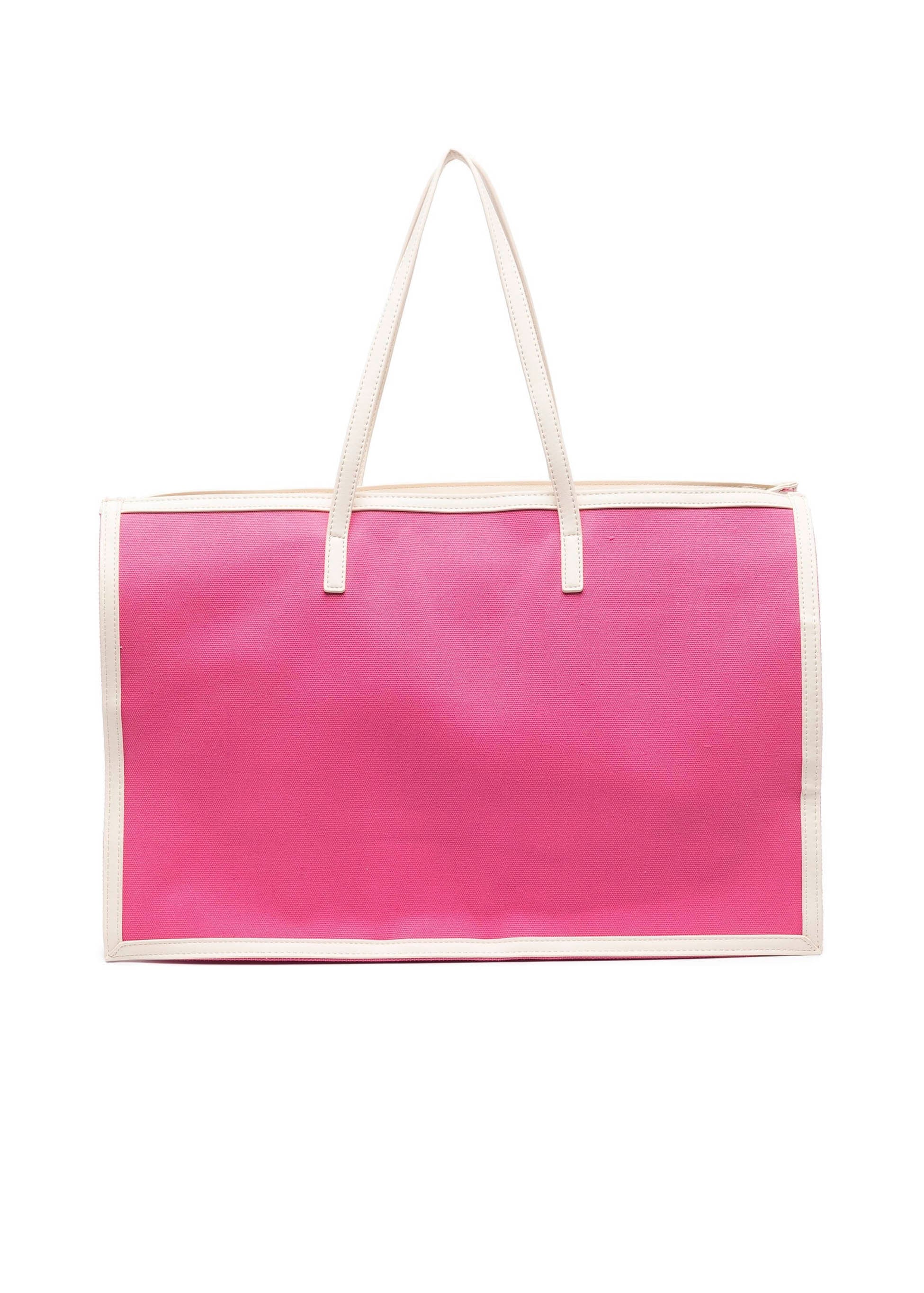 MSGM Kids Borsa Fucsia Tote Grande con Stampa Florence Kids (retro)