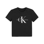 Calvin Klein Kids T-Shirt Nera con Stampa per Neonati