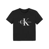 Calvin Klein Kids T-Shirt Nera con Stampa per Neonati