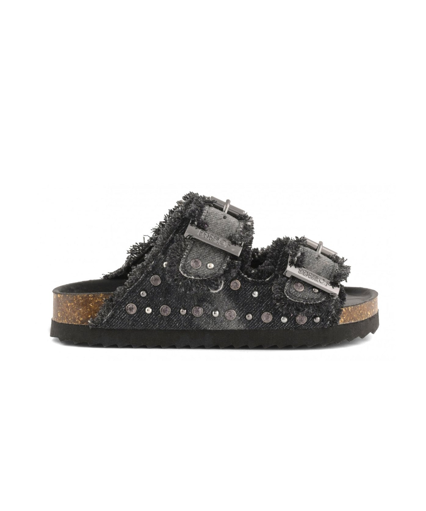 Colors of California Kids Sandalo Denim Nero con Strass per Bambine