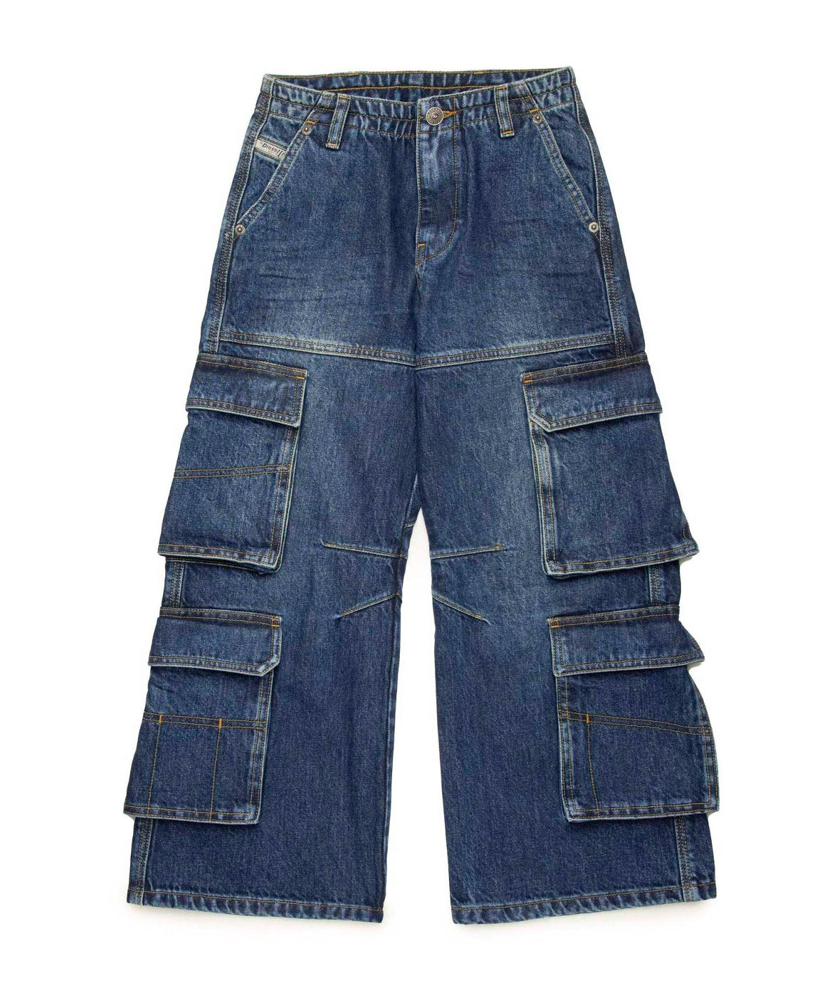 Diesel Kids Jeans Cargo Denim Blu per Bambine