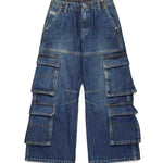 Diesel Kids Jeans Cargo Denim Blu per Bambine