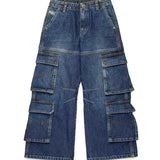 Diesel Kids Jeans Cargo Denim Blu per Bambine