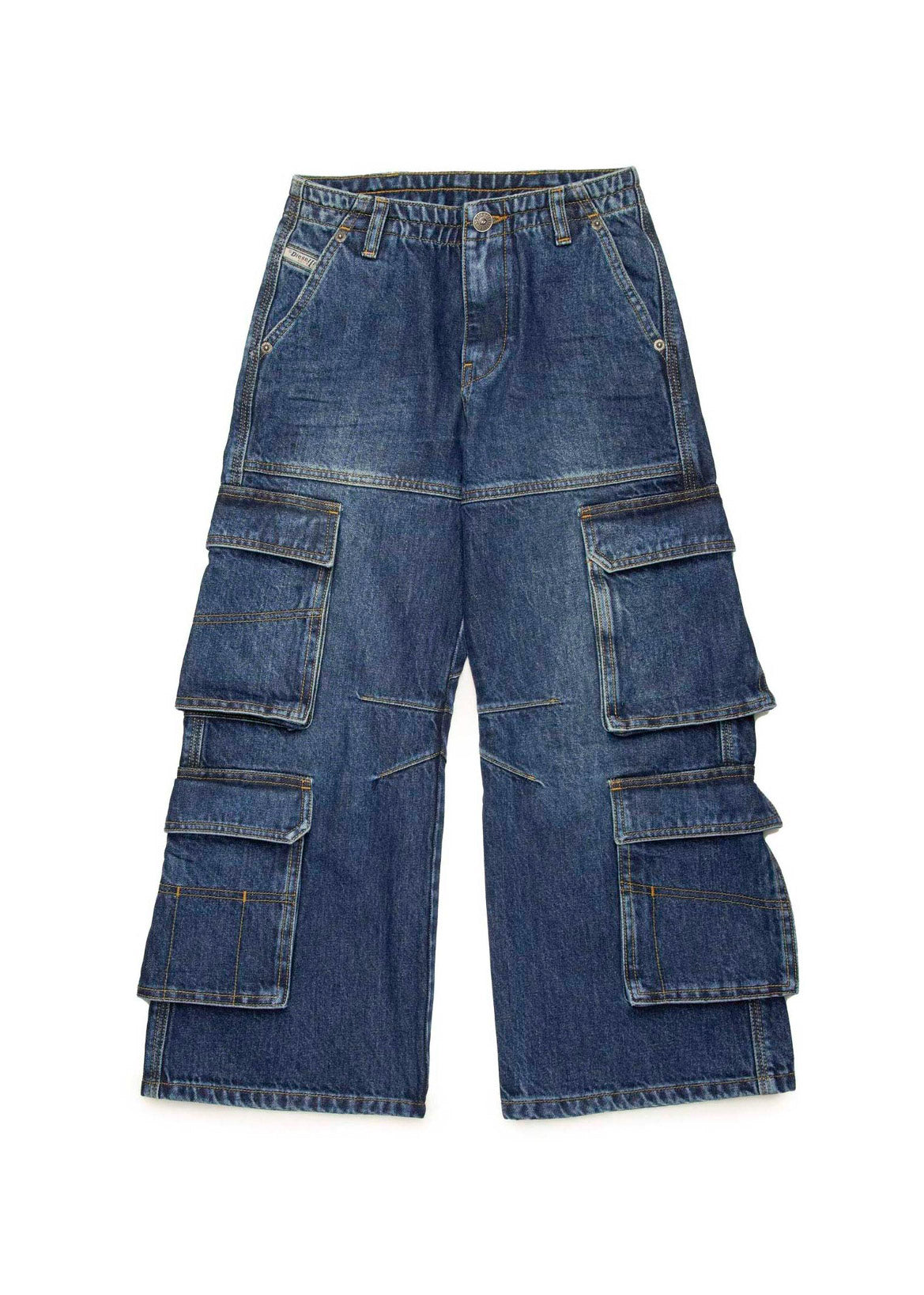 Diesel Kids Jeans Cargo Denim Blu per Bambine