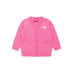 Diesel Kids Cardigan Fucsia con Oval D per Neonate