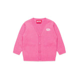 Diesel Kids Cardigan Fucsia con Oval D per Neonate
