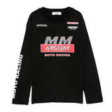MSGM Kids T-shirt Nera con Logo Race per Bambine