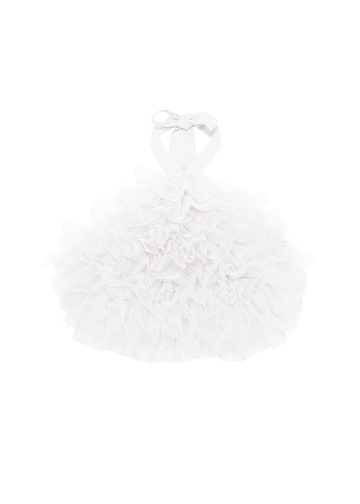 Patrizia Pepe Top Bianco con Ruches per Bambine