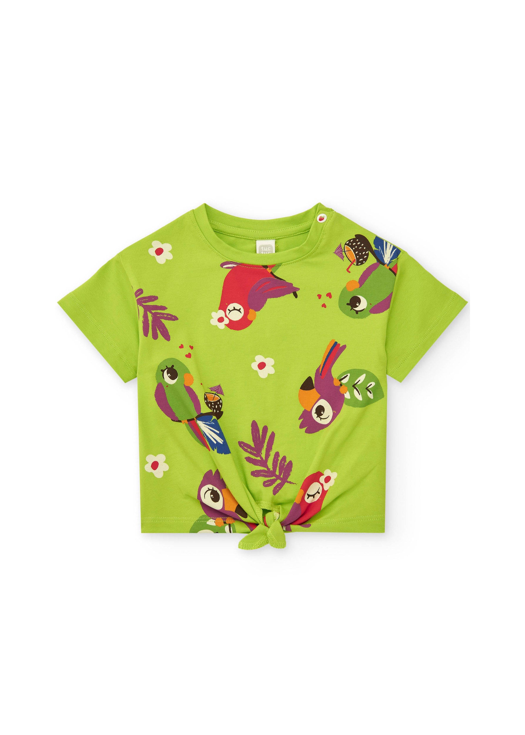 Tuc Tuc T-shirt Verde con Shorts Viola per Neonate