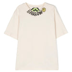 Barrow Kids T-shirt Crema con Colletto Logato fronte