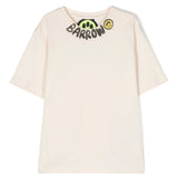 Barrow Kids T-shirt Crema con Colletto Logato fronte