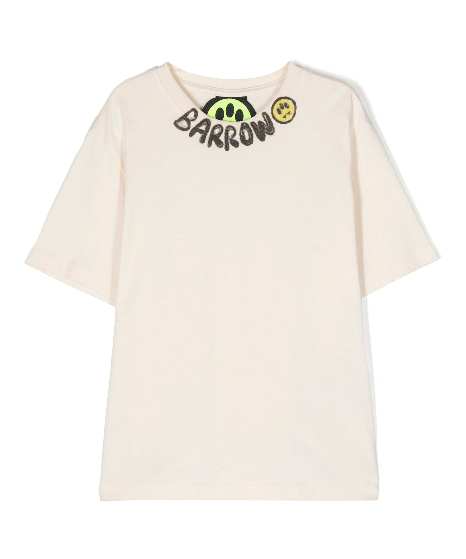 Barrow Kids T-shirt Crema con Colletto Logato fronte