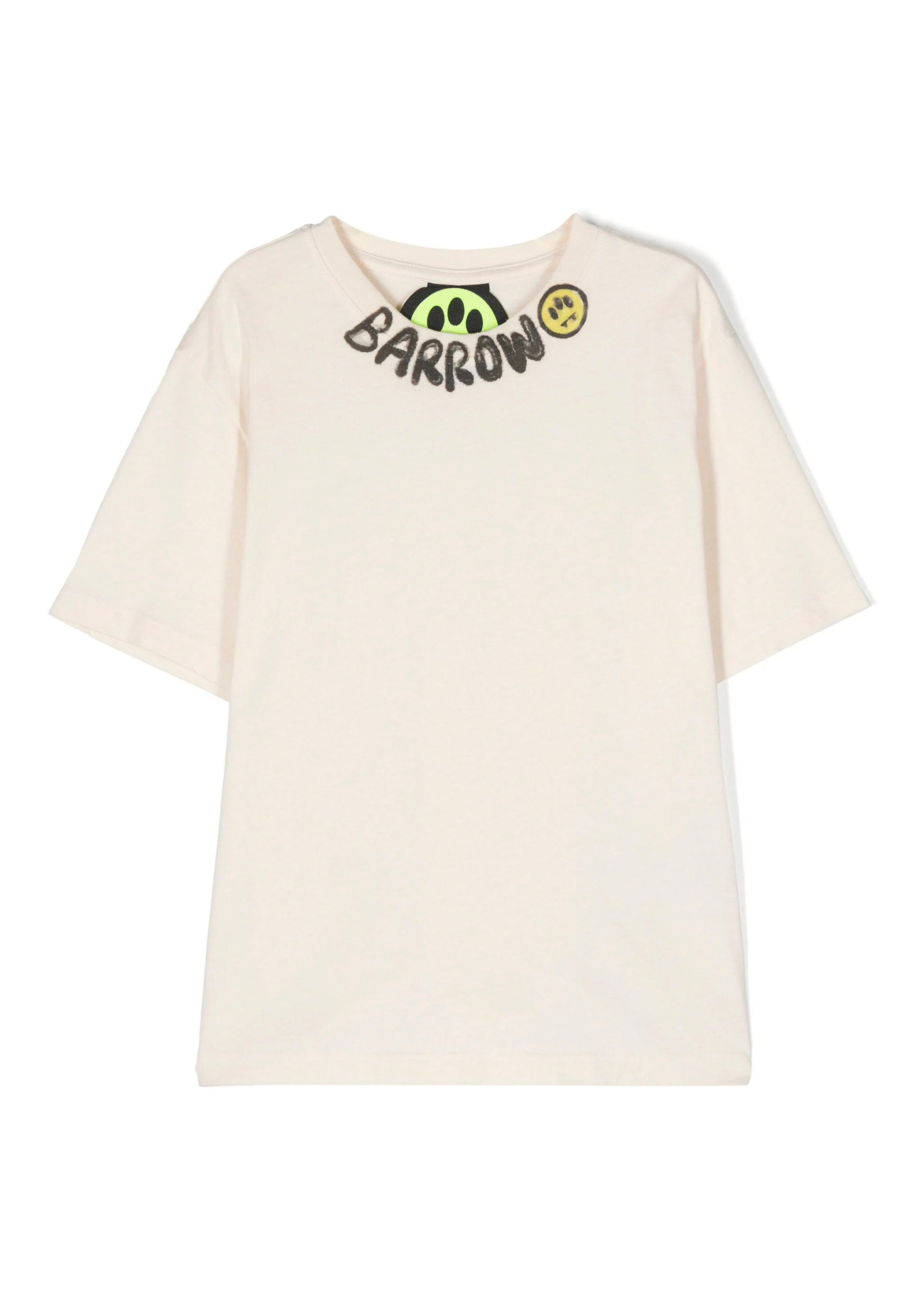 Barrow Kids T-shirt Crema con Colletto Logato fronte