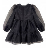 Elisabetta Franchi La Mia Bambina Abito Nero in Tulle con Strass per Neonate