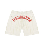 Dsquared2 Kids Bermuda Bianco con Stampa Logo sul Retro per Bambini