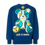 Barrow Kids Felpa Girocollo Blu con Stampa "State of Barrow" per Bambini