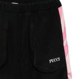 Emilio Pucci Kids Pantalone Nero con Fasce Rosa per Bambine