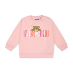 Moschino Kids Felpa Rosa con Stampa Colorful per Neonate