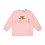 Moschino Kids Felpa Rosa con Stampa Colorful per Neonate