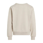 Calvin Klein Kids Felpa Beige Girocollo con Logo per Bambini