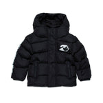 Dsquared2 Kids Bomber Nero Trapuntato con Logo Leaf per Neonati