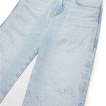 Diesel Kids Jeans Boyfriend con Applicazione Strass per Bambine